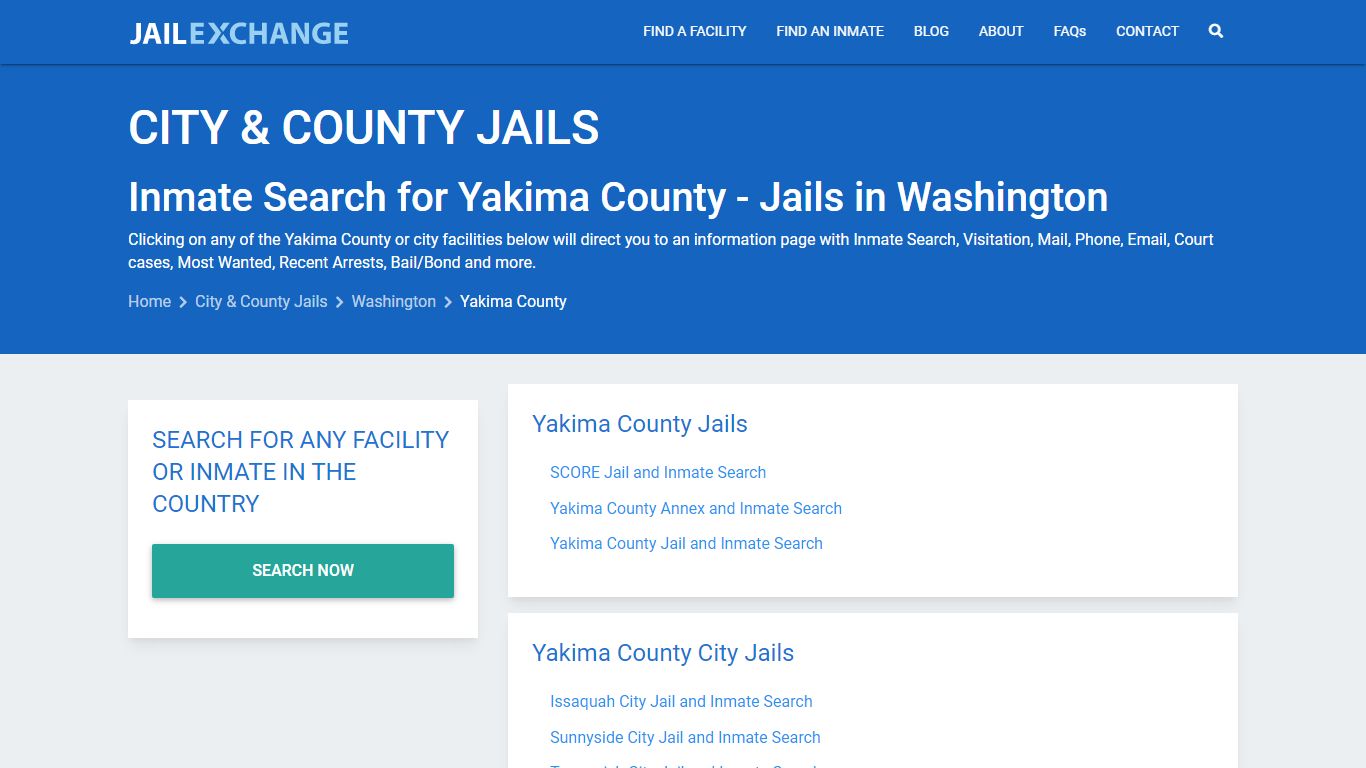 Inmate Search for Yakima County | Jails in Washington - Jail Exchange